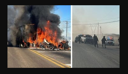 Tras enfrentamiento entre sicarios y Guardia Nacional se registraron bloqueos y quema de vehículos, en Jalisco