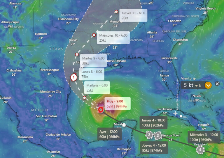 Beryl ocasionará lluvias muy fuertes en Campeche, Tamaulipas y el norte de Veracruz