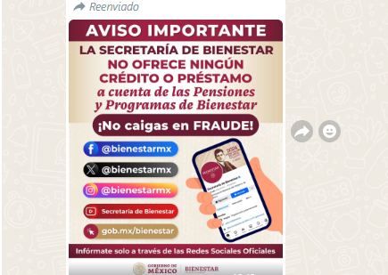 Bienestar no entrega préstamos ni créditos a cuenta, de los programas del Bienestar