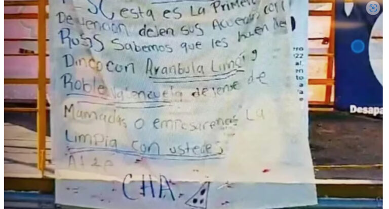 “Chapitos” colocan narcomanta contra “Los Rusos” de “El Mayo” y agentes de seguridad, en Mexicali