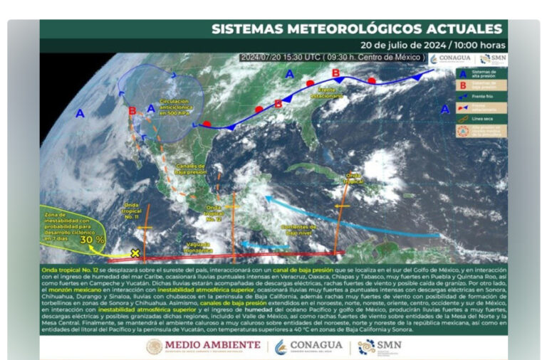 Potencial ciclón tropical se fortalece y desplaza a costas de Cabo San Lucas: Conagua