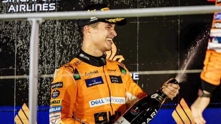 Lando Norris domina GP en calles de Singapur; Verstappen y Piastri al podio