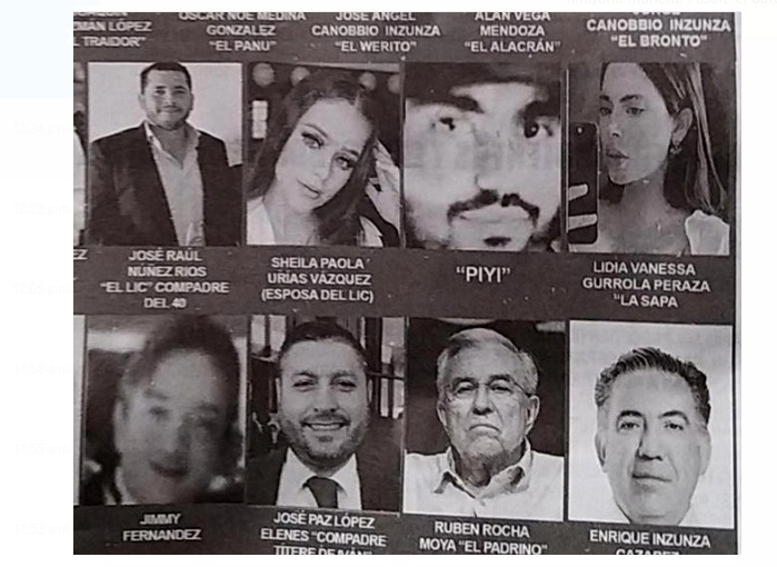 Políticos y criminales vinculados a “Los Chapitos” en volantes, de Sinaloa