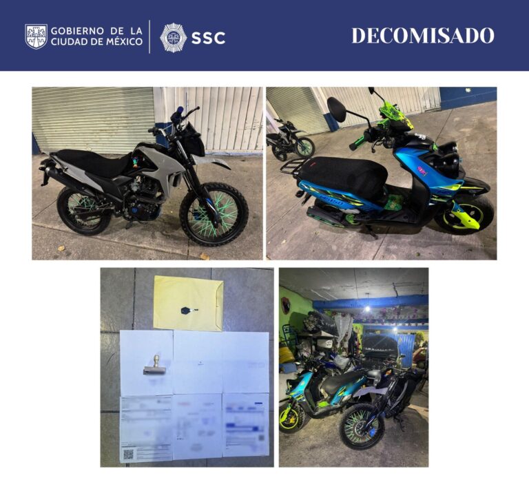 Catean e inhabilitan centro de almacenamiento de motos robadas