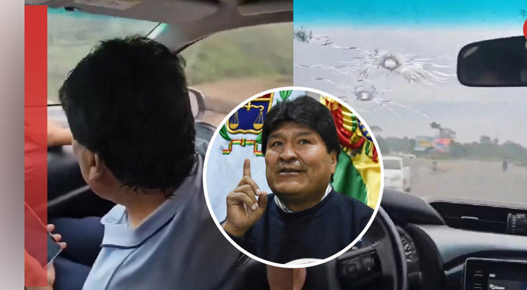 Balean vehículo que transportaba al ex presidente de Bolivia, Evo Morales