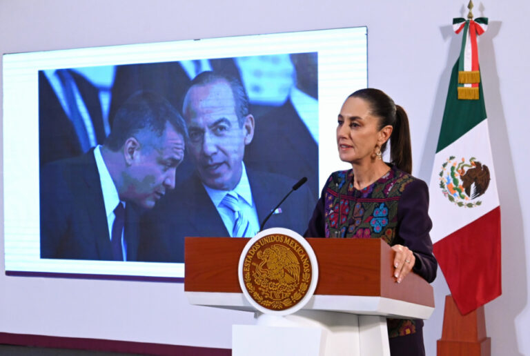 Sheinbaum explota contra Felipe Calderón por reaccionar a la sentencia, de Genaro García Luna