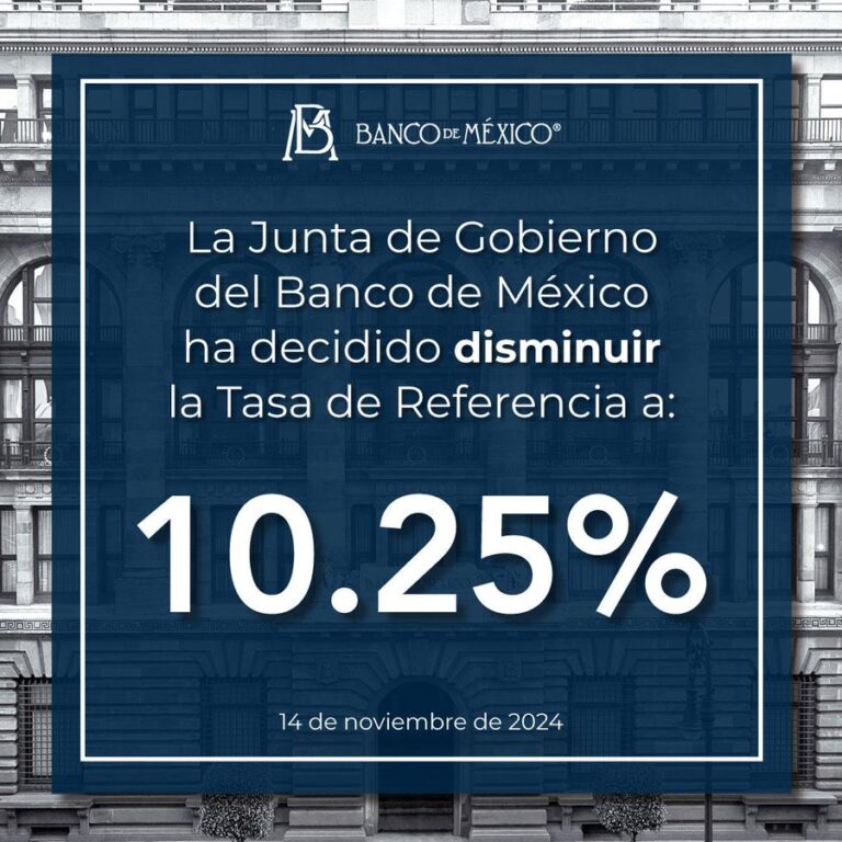 Reduce Banco de México 25 puntos base tasa de interés