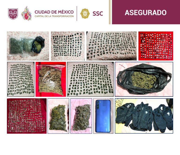 Decomisan, en Iztapalapa y Tláhuac, más de mil dosis de cocaína y mariguana