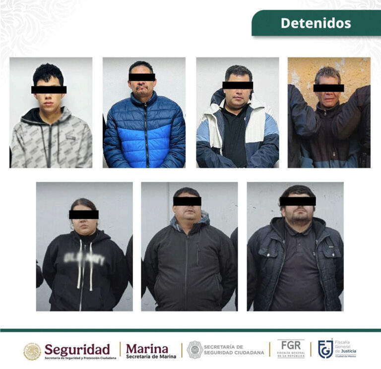 Detienen en la CDMX a 7 personas y aseguran 600 kilos de marihuana