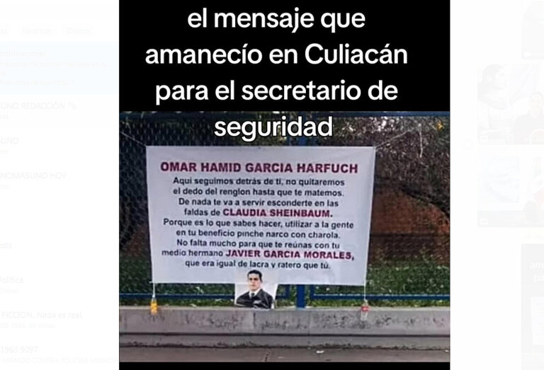 Amanece en Sinaloa mensaje amenazador contra Omar García Harfuch