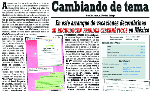 En este arranque de vacaciones decembrinas se recrudecen fraudes cibernéticos en México