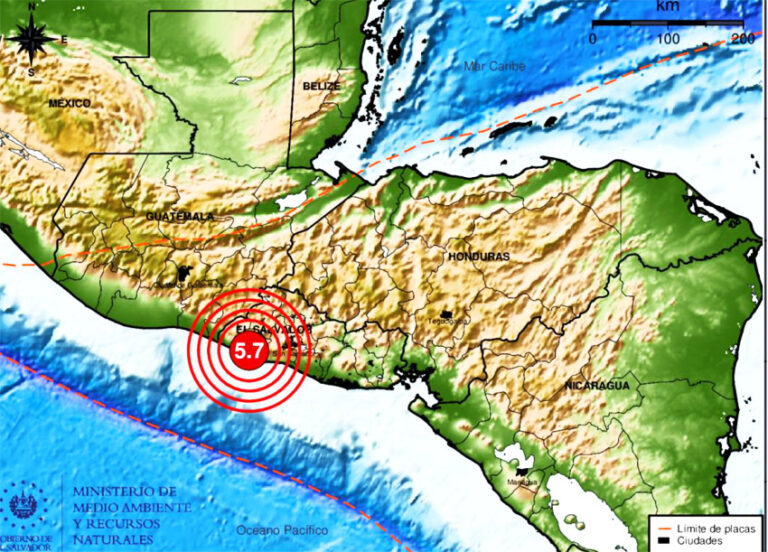 Sismo magnitud 5.7 sacude El Salvador