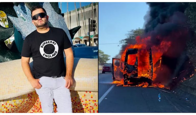 Camioneta en la que viajaba el cantante Roberto Jr. se incendia en Nayarit