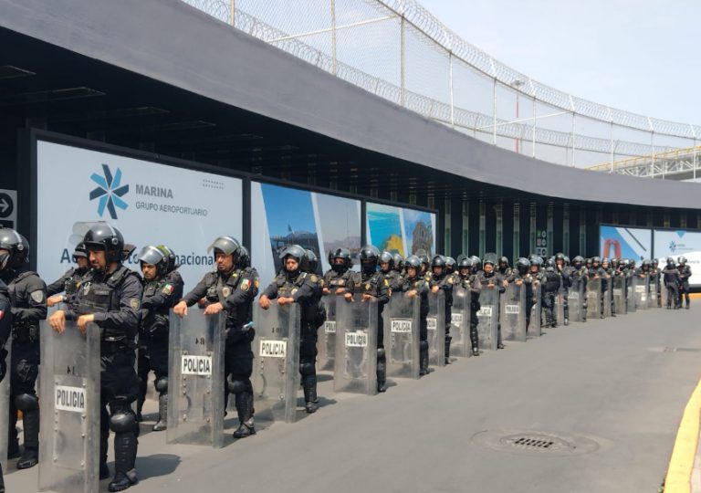 Fuerte operativo de seguridad, en AICM