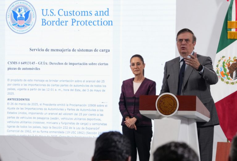 Sheinbaum y Ebrard informaron que, autopartes mexicanas no tendrán aranceles