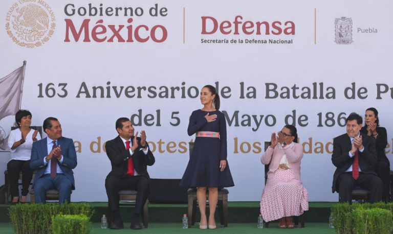 Claudia Sheinbaum encabeza ceremonia por 163 aniversario de la «Batalla de Puebla»