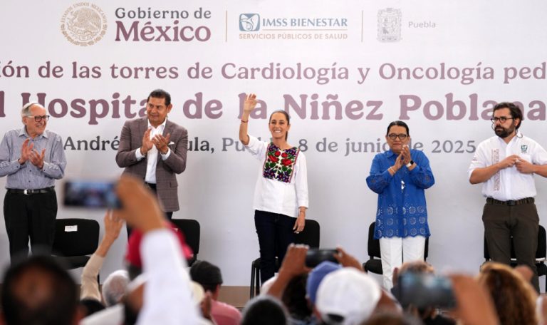 En su gira por Puebla, Sheinbaum Pardo inauguró hospital de la niñez IMSS-Bienestar