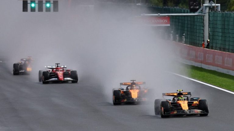 Piastri supera a Norris y gana lluvioso GP de Bélgica