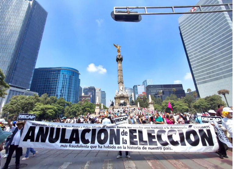 Inició la marcha contra la farsa de la elección del Poder Judicial