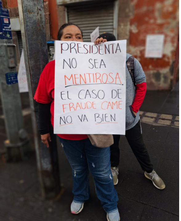 Ahorradores de CAME llaman mentirosa, a la presidenta Claudia Sheinbaum