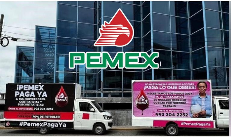Usan vallas móviles para exigir pagos a Pemex en Tabasco