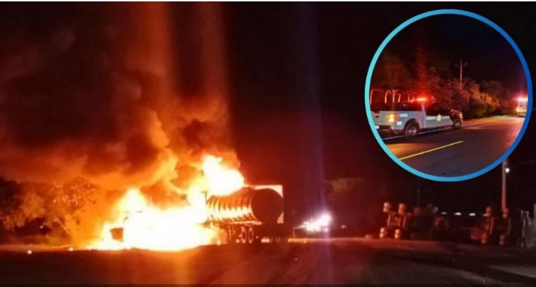 Nuevo incendio de pipa por volcadura, en Tamaulipas