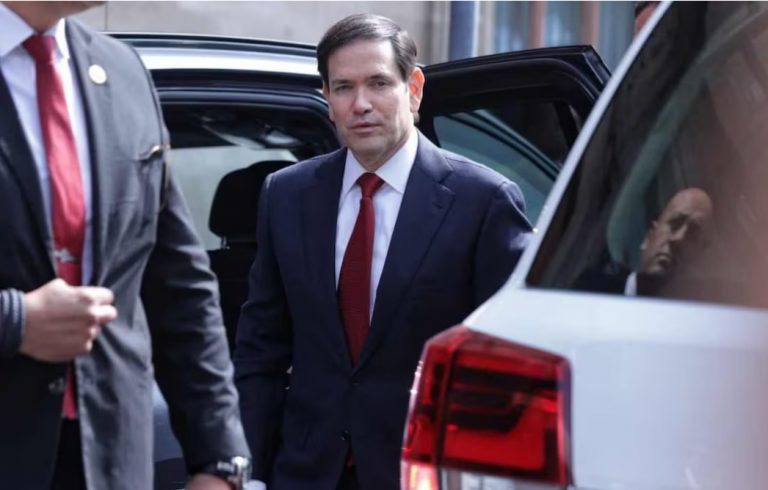 Marco Rubio llega a Palacio Nacional, para reunión con Sheinbaum