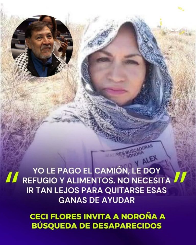 Ceci Flores invita a Noroña a unirse a búsqueda en Sinaloa; «no necesita ir tan lejos para quitarse esas ganas de ayudar»