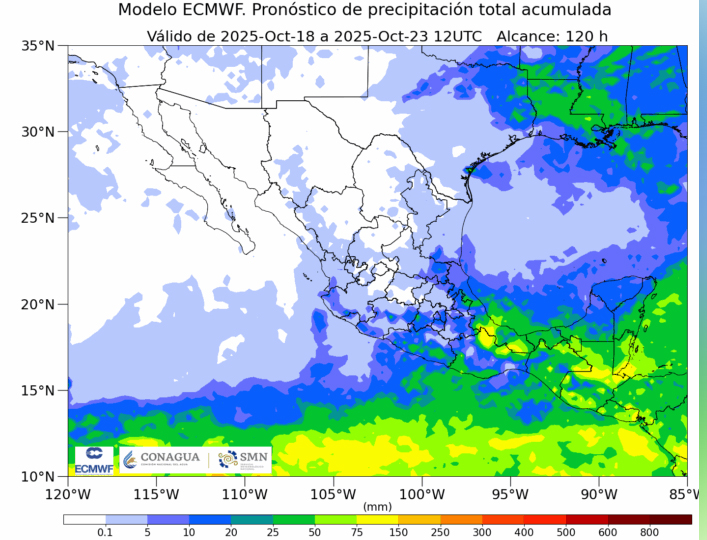 Alerta Conagua por lluvias intensas en al menos cinco estados