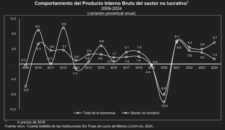 Trabajo de organizaciones no gubernamentales representó 3.3% del PIB