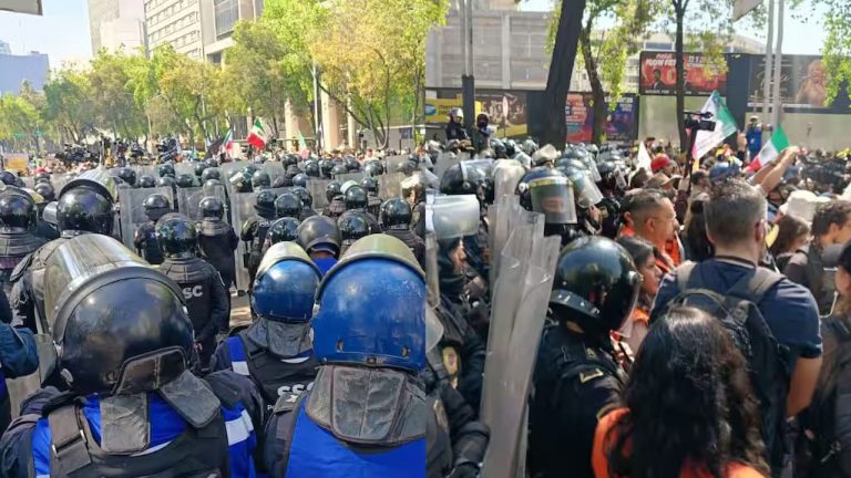 En marcha de Generación Z, policías enfrentan a jóvenes en Reforma