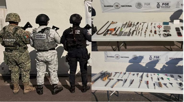 Drogas, armas y equipo tecnológico satelital: decomisados en Penal de Aguaruto, Sinaloa