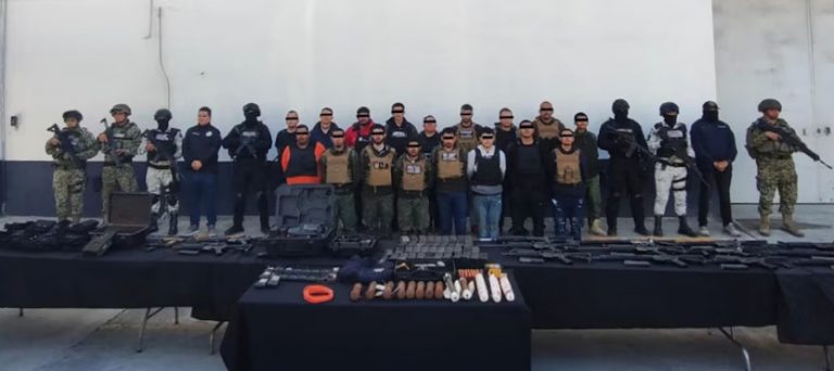 Capturan a 17 civiles armados en Nuevo León, les aseguraron drones y material para elaborar explosivos
