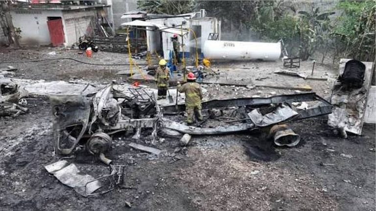 Explosión de gasera en Villahermosa, Tabasco deja numerosas perdidas materiales
