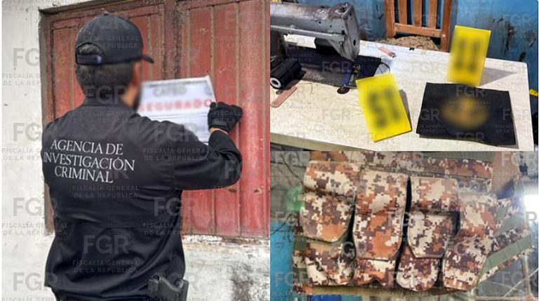 FGR desmantela taller de uniformes militares apócrifos, en Veracruz