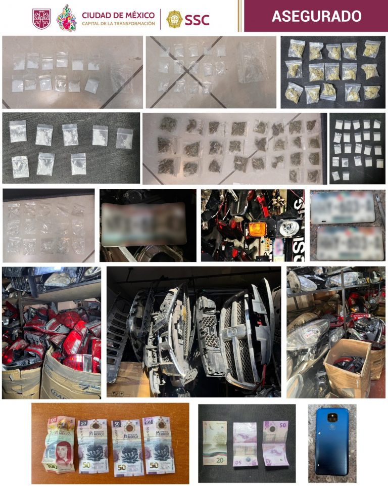 Catean e inhabilitan centros de acopio de autopartes robadas y drogas; tres detenidos