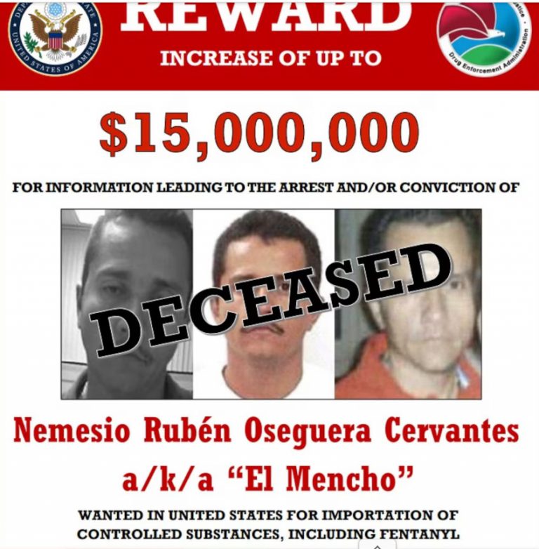EEUU declaró oficialmente muerto a “El Mencho”