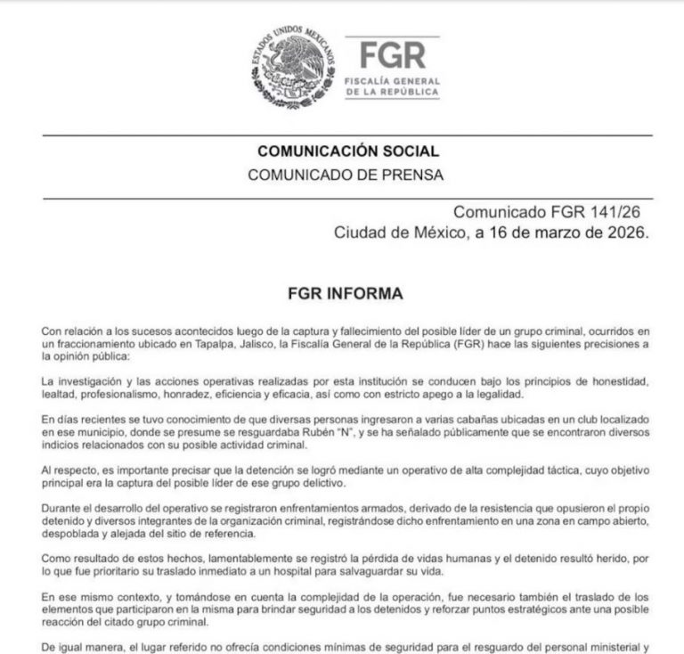 No había condiciones para resguardar inmuebles donde ubicaron narconómina de “El Mencho”, FGR