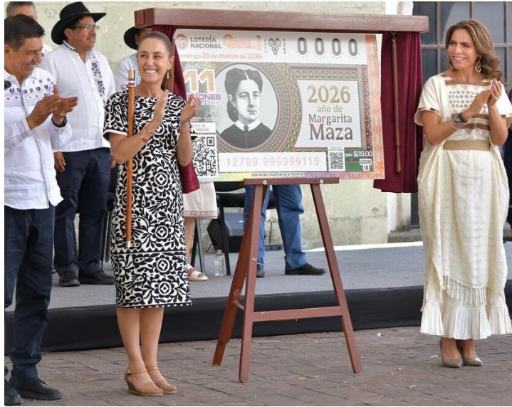 Lotería Nacional honra a Margarita Maza con un billete conmemorativo