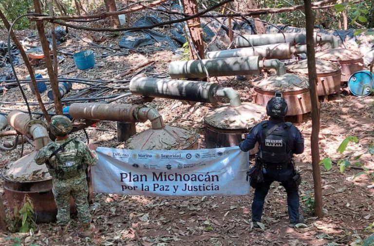 Aseguran laboratorio clandestino con 15 reactores en Michoacán