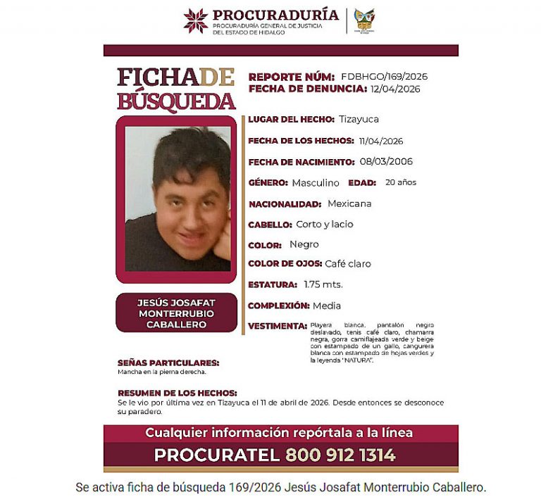 Lector de unomásuno pide ayuda por la desaparición de su hijo, en el estado de Hidalgo