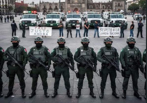 Elementos de la Guardia Nacional convocan a una manifestación