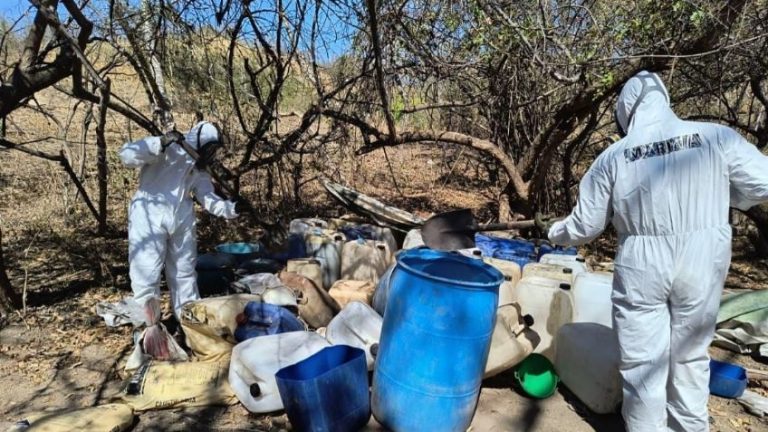 Marina y FGR, neutralizan laboratorio clandestino en La Palma, Sinaloa