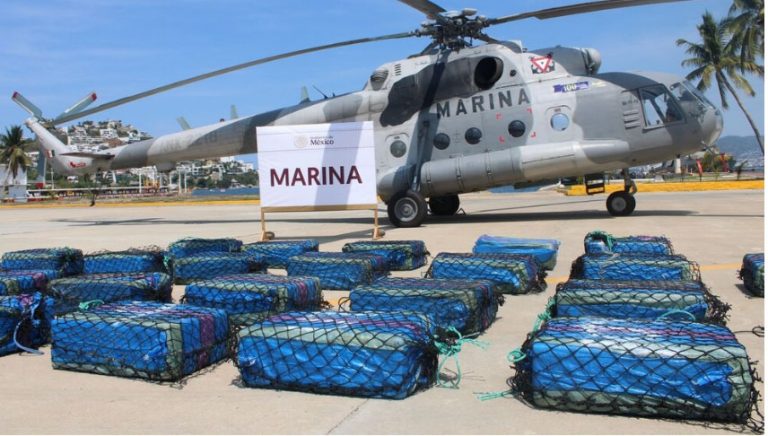 Marina reporta 105 laboratorios asegurados y 100 toneladas de droga decomisadas