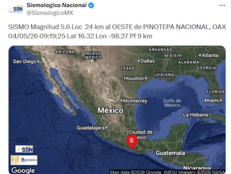 Se registra sismo en CdMx con epicentro en Oaxaca: sismólogico reporta temblor de 5.6