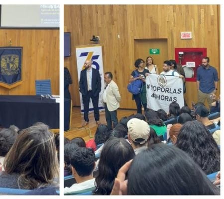 Corren al secretario del Trabajo de una conferencia en la UNAM