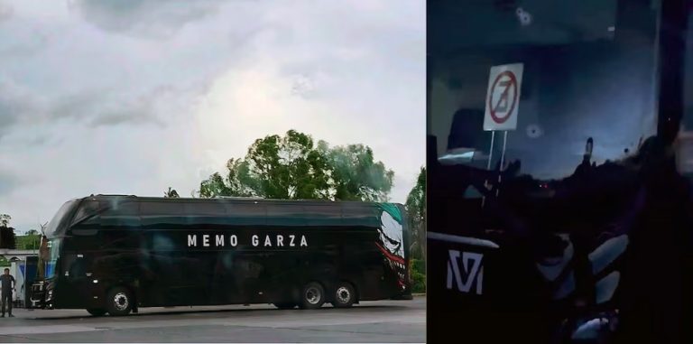 Atacan a balazos el autobús del cantante Memo Garza en Puebla