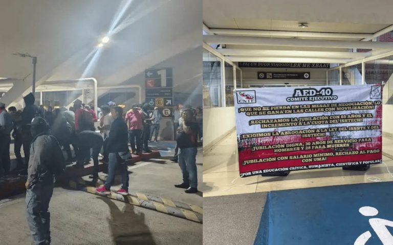 Maestros de la CNTE toman instalaciones del aeropuerto en Chiapas