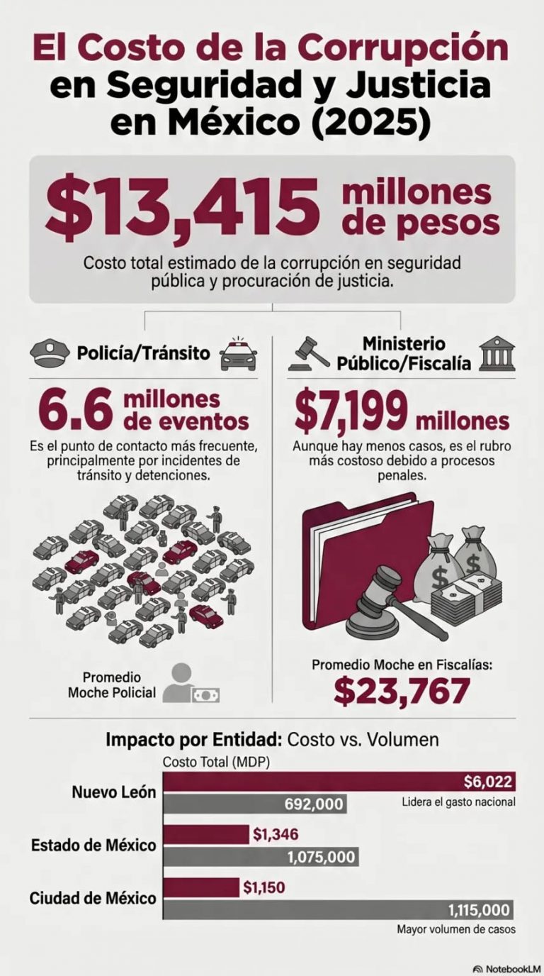 Costó más de 13,415 mdp la corrupción policial, en 2025