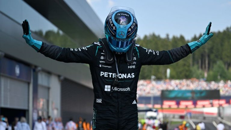 Russell gana GP de Austria y Checo Pérez abandona tras sexta vuelta